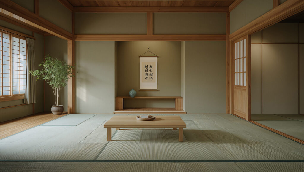 木の天井と床の間のある和室