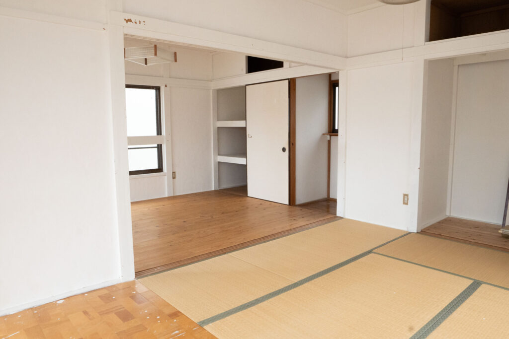 あらわしの、木の構造美（デモ） 施工前の状態