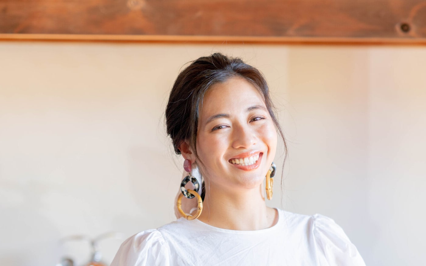 大きな梁を見せる、木のLDKのお客様